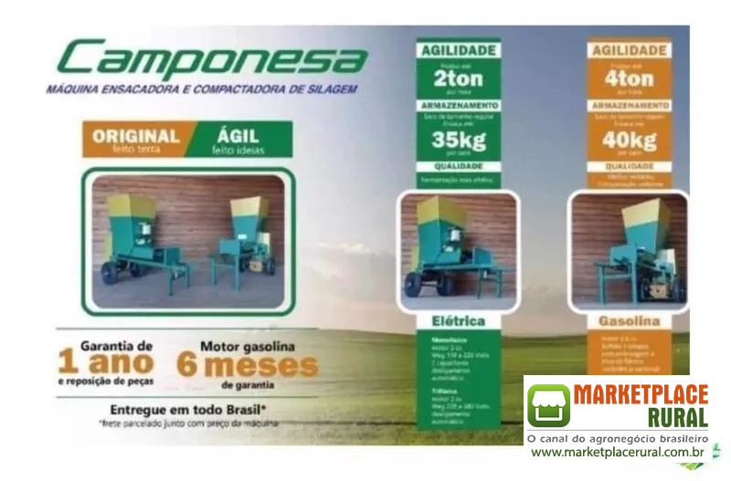 Máquina Enfardadora de Embalar e Compactar Silagem tem nome : CAMPONESA