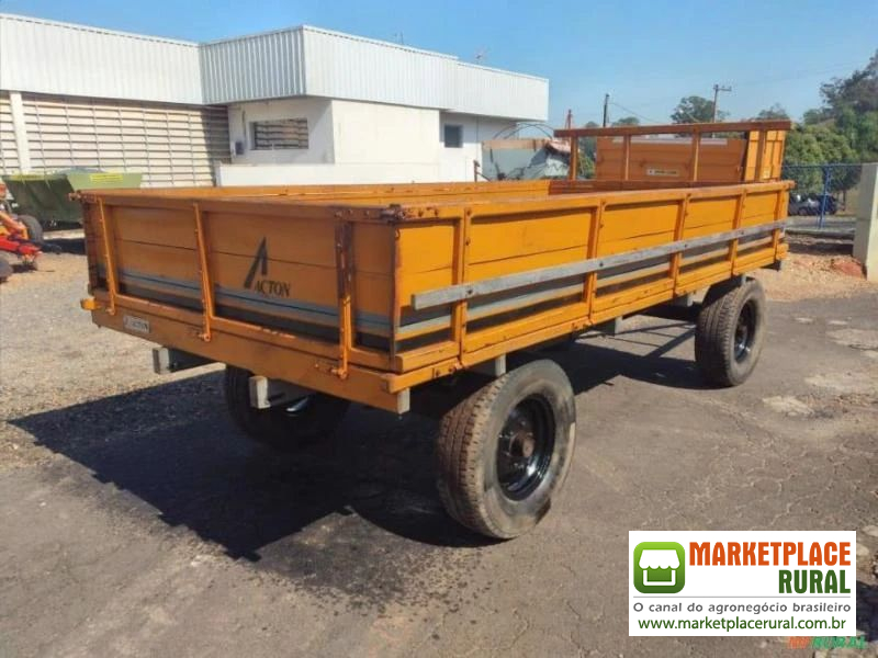 CARRETA AGRÍCOLA MARCA ACTON MODELO 6000 COM 4 RODAS CAPACIDADE 6 T. MEDINDO 4,00 X 1,90 X 0,50