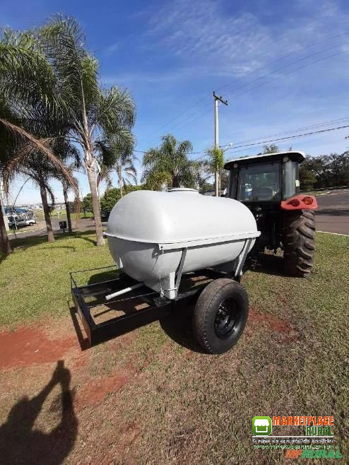 CARRETA TANQUE CAPACIDADE 2000 LT, 2 RODAS, TANQUE EM FIBRA