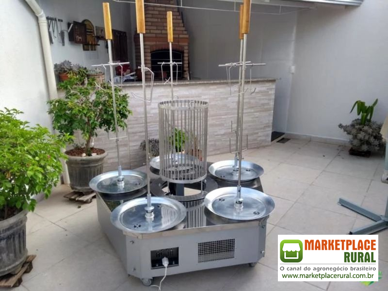 Máquina de Assar Costela Fogo No Chão Giratória