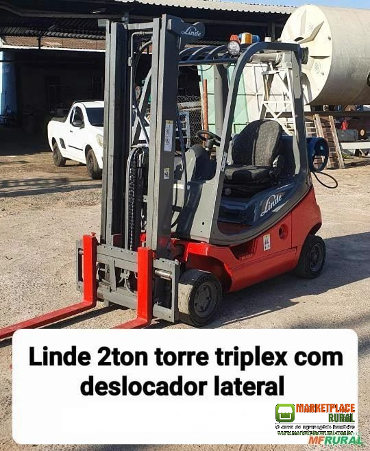 Empilhadeira linde 2.ton torre triplex com deslocador lateral