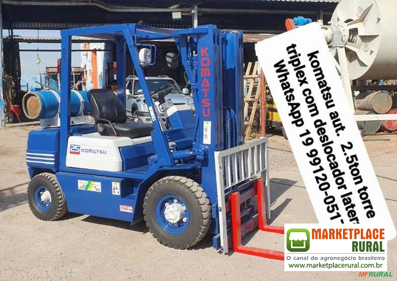 Empilhadeira Komatsu automática 2.5ton torre triplex com deslocador lateral