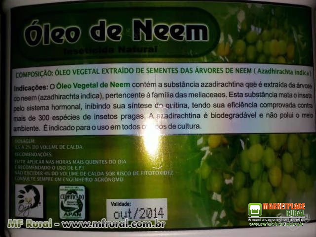 ÓLEO DE NEEM PURO - INSETICIDA NATURAL (com a maior Concentração do Mercado)