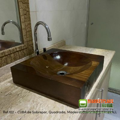 Cubas de Madeira de Sobrepor para Lavabo, Banheiro