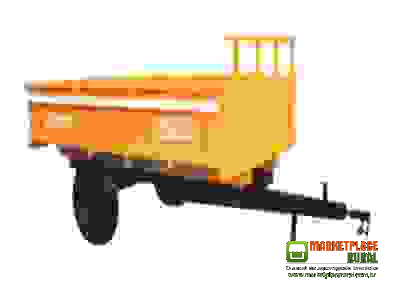 Carreta Agrícola 4 Ton Madeira Rodado Simples 1 Eixo Freio Automático - Maqtron - LojALL