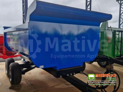 Reboque Agrícola 6000KG Basculante America Eixo Tandem c/pneus 11L15 marca Facchini